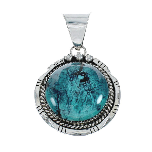 Native American Turquoise Sterling Silver Pendant Jewelry TX10046